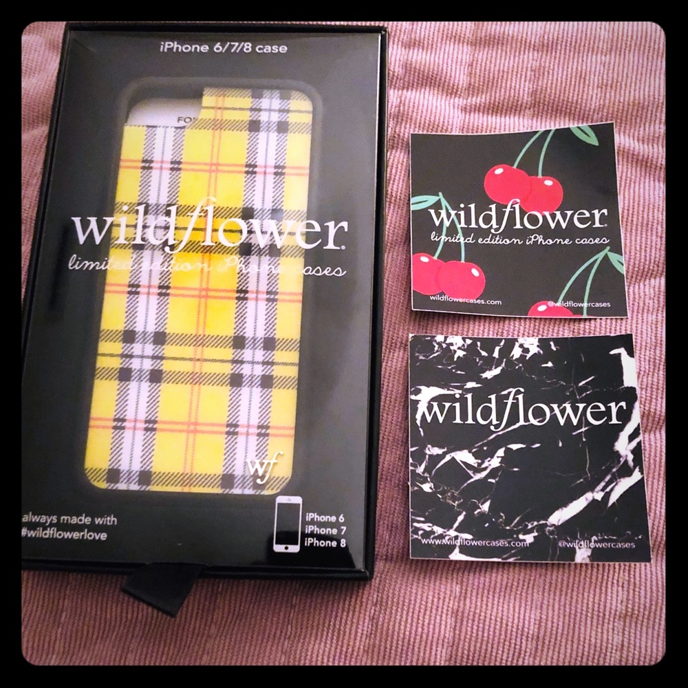 Yellow Plaid “Wildflower” Phone Case